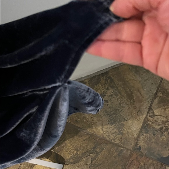 Johnny Was Nomi Blue Velvet Peasant Dress - Picture 7 of 9